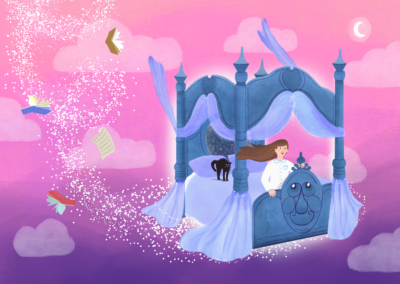 Landscape Singing Willows and The Magical Bed illustration Alexandra Borghino